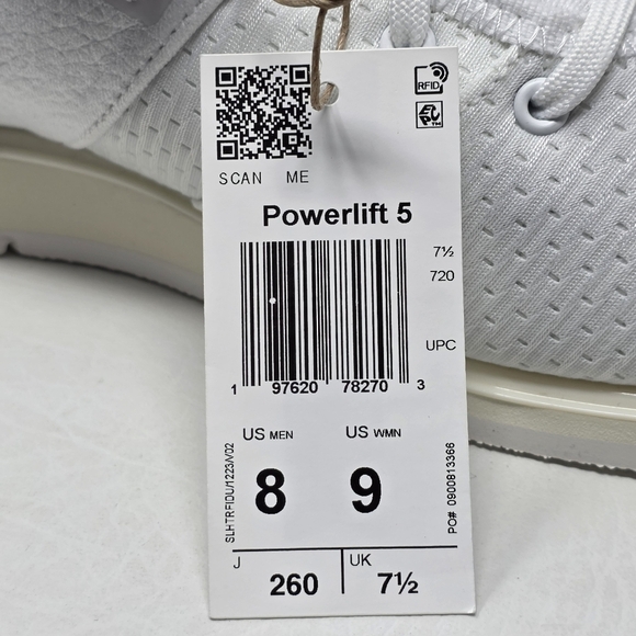 Adidas Powerlift 5 Weightlifting Shoes Men\'s Size 8 White Blue Orange JP9878 New main image 7